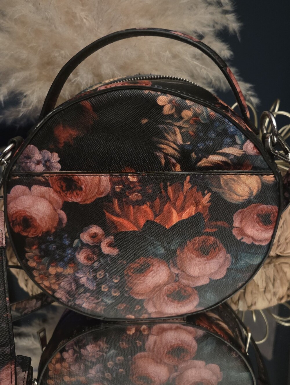 Carlos Santana Floral Canteen Crossbody Bag Moody Rose Circle Purse Boho Goth - Picture 10 of 16